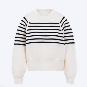 Molli Natural-Midnight Breton Sweater with Wide Armholes, 100% Virgin Wool